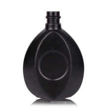 Custom 500ml matte black flat glass wine liquor whiskey gin bottle with stopper